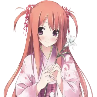 😝 57e29f9e Anime, Mädchen, Blume, Süß, Illustration, Kimono telegram sticker