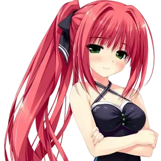 😠 eb83fa19 Anime, Mädchen, rote Haare, grüne Augen, Cartoon, süß telegram sticker