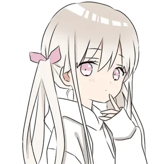 🤔 27780b03 anime, girl, cute, cartoon, manga, hoodie telegram sticker