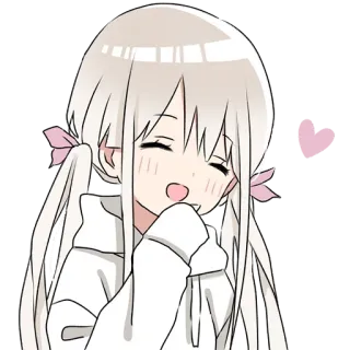 ☺️ 5e41ed14 Hehe anime girl, cute, smiling, hehe, cartoon, girl telegram sticker