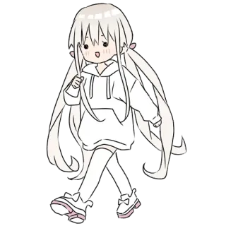 😱 64bd0e7f anime, manga, character, cute, walking, kawaii, cartoon telegram sticker