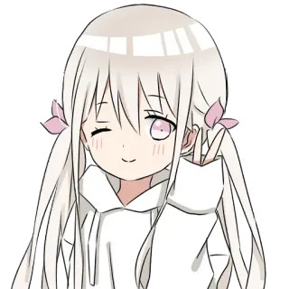 😉 87c46aad anime girl, kawaii, cute, cartoon, chibi, manga telegram sticker