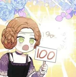 👍 23368445 와아...100 милый, девушка, праздник, счёт, манхва, корейский telegram sticker