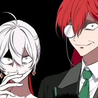 😈 7d79f1bb Аниме, Манга, Персонаж, Мультфильм, Иллюстрация, Злой, Ухмылка telegram sticker