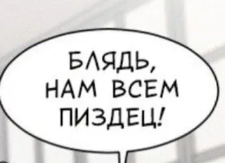🍷 96bfa066 БЛЯДЬ, НАМ ВСЕМ ПИЗДЕЦ! русский, маты, оскорбительный, диалог, пузырь telegram sticker