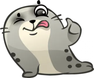 👍 03767cb8 foka, zwierzę, słodkie, kciuk w górę telegram sticker