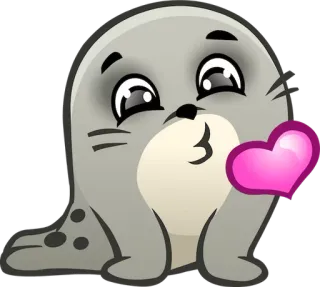 😘 03eda022 foka, słodkie, serce, zwierzę, miłość telegram sticker