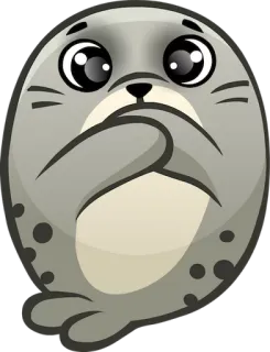 🙊 0c0a1ea1 zwierzę, foka, słodki, smutny, myślący telegram sticker