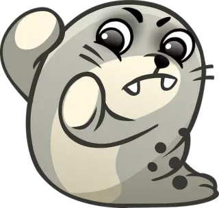 🙅‍♂ 38943ea4 foka, kreskówka, słodkie, zwierzę, ssak telegram sticker