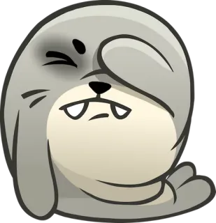 🤦‍♀️ 420a58b4 foka, kreskówka, zwierzę, słodki, śpiący, zmęczony telegram sticker