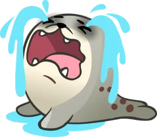 😭 9759d007 foka, płacz, smutny, zwierzę, łzy, emocje telegram sticker