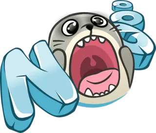 😠 c6fd1281 NOOO foka, zwierzę, mem, krzyczący telegram sticker