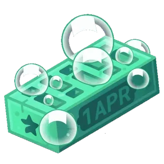 🧼 74b3cf00 1 APR calendario, data, 1 aprile, bolle, verde menta whatsapp sticker