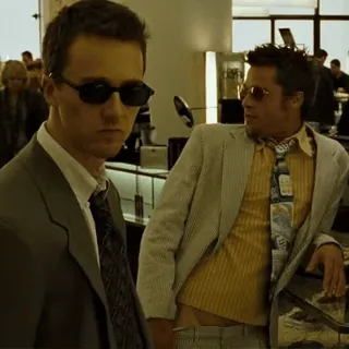 😑 9ea0e19e Tyler Durden Fight Club Fight Club, Tyler Durden, Brad Pitt, Edward Norton, film, film kultus whatsapp sticker