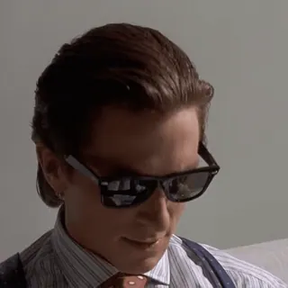 😎 abd406ac Patrick Bateman American Psycho Patrick Bateman, American Psycho, kacamata hitam, 80-an, film, karakter whatsapp sticker