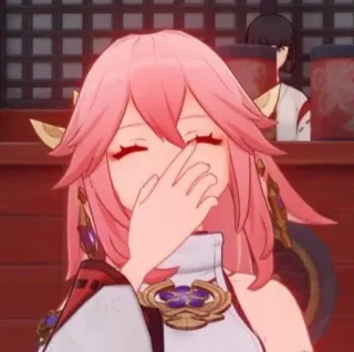 🌸 11f1112b Yae Miko Genshin Impact Anime, Jeu vidéo, Yae Miko, Genshin Impact whatsapp sticker