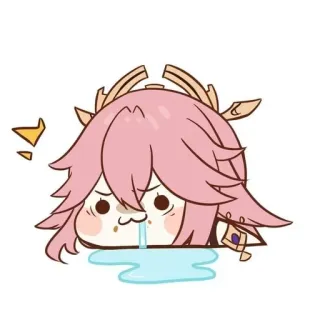 🌸 1f3b3f36 Yae Miko Genshin Impact Anime, Genshin Impact, Yae Miko, Sticker, Mignon, Drôle whatsapp sticker