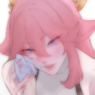 🌸 bc7e1dd1 Yae Miko Genshin Impact Anime, Jeu vidéo, Yae Miko, Genshin Impact whatsapp sticker