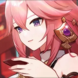 🌸 daeaedd4 Yae Miko Genshin Impact Anime, Jeu, Genshin Impact, Yae Miko, Personnage, Fanart whatsapp sticker