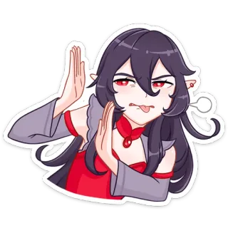 😄 2426952b anime, dibujos animados, mujer, sticker, presumida, descarada telegram sticker
