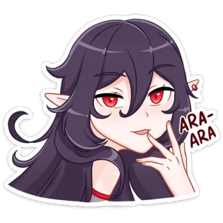 🙂 4c0fd5f5 Ara-Ara Anime, Lindo, Chica, Dibujo animado, Sonrisa burlona, Ara-Ara telegram sticker