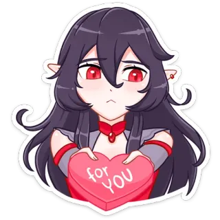 🙄 5193b749 for YOU chica anime, corazón, amor, para ti, lindo, San Valentín telegram sticker