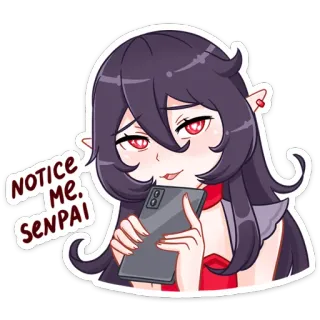 😏 822b70dd NOTICE ME. SENPAI Anime, Chica, Notame, Senpai, Dibujo animado, Lindo, Kawaii telegram sticker