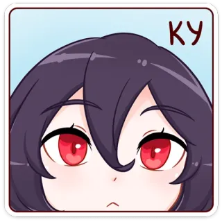 👋 b61918bc ky Anime, Manga, Lindo, Chica, Ojos telegram sticker