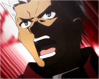 😠 5369ab2a アニメ, 怒り, 叫び, キャラクター, 表情, 男性 telegram sticker