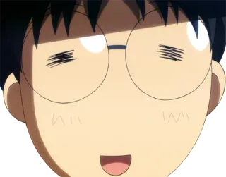 😄 7c948e19 アニメ, 漫画, 男の子, 眼鏡, 幸せ, 可愛い telegram sticker