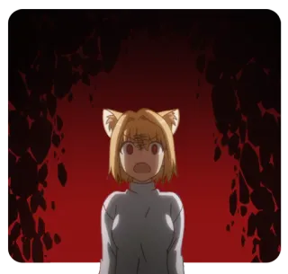 😨 8044dbc6 アニメ, 猫耳, 怖い, キャラクター, 架空, 赤 telegram sticker