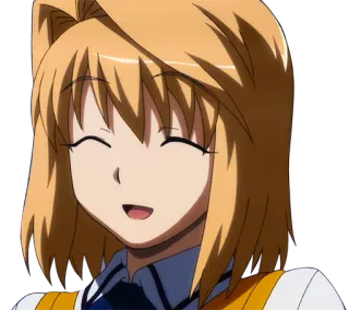 😄 b6a1d9f5 アニメ, キャラクター, 幸せ, 笑顔, 女性, 女の子 telegram sticker