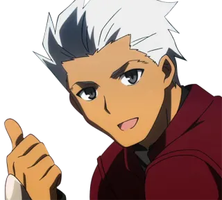👍 f03db716 Archer Fate/stay night アニメ, Fate, キャラクター, アーチャー, 赤, 男性, Fate/stay night telegram sticker