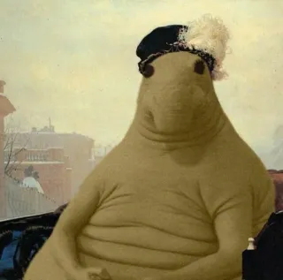 😗 bd01a5c5 Морж, Животное, Смешной, Портрет, Винтаж, Шляпа telegram sticker