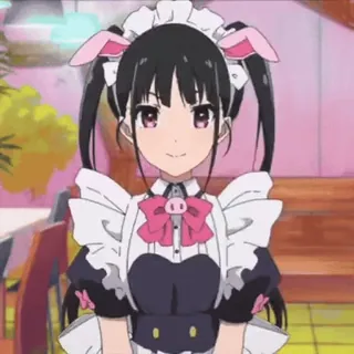 🐽 76a10cff Anime, Maid, Orejas de conejo, Lindo, Chica telegram sticker