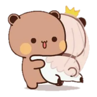🐻 2dd2dc2e くま, かわいい, マンガ, ステッカー, 桃, 愛, カップル, ハグ telegram sticker