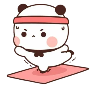 🐻 9ade5115 パンダ, かわいい, ヨガ, 運動, フィットネス, ステッカー telegram sticker
