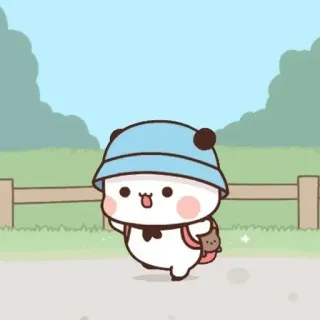 🤔 2e8855fa милый, панда, рюкзак, каваи, мультфильм, наклейка whatsapp sticker