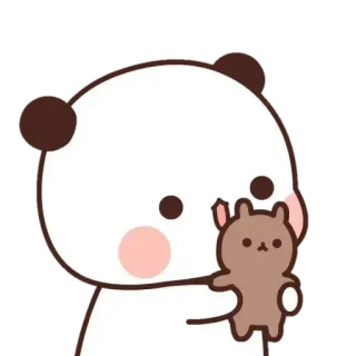 💜 975d1c32 Панда, Зайчик, Милый, Стикер, Животное, Каваий whatsapp sticker