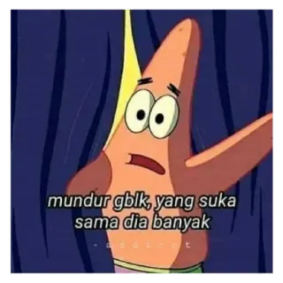 🏃 1885a930 Patrick Star SpongeBob SquarePants mundur gblk, yang suka sama dia banyak Bob Esponja, Patricio Estrella, dibujos animados, divertido, meme whatsapp sticker