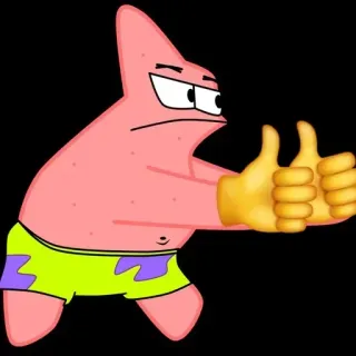 🏃 541f9415 Patrick Star Spongebob Squarepants Patricio, Estrella de mar, Pulgar arriba, Dibujo animado, Nickelodeon whatsapp sticker