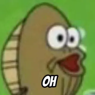 🏃 6dbd3341 OH pez, sorprendido, dibujos animados whatsapp sticker