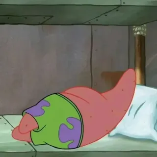 🏃 8b1bbab9 Patrick Star SpongeBob SquarePants dibujos animados, Patricio, Bob Esponja, durmiendo, cama whatsapp sticker