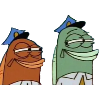 🏃 b3e868dd Bob Esponja, Pez, Policía, Dibujos animados whatsapp sticker