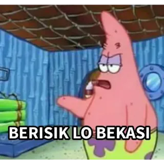 🏃 bcf43395 Patrick Star SpongeBob SquarePants BERISIK LO BEKASI patricio estrella, bob esponja, dibujos animados whatsapp sticker