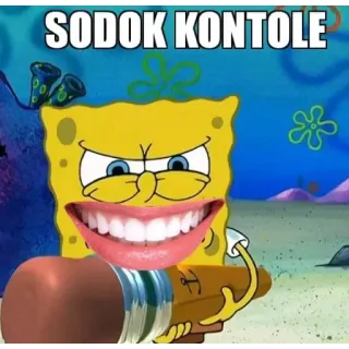 🏃 cb22c9e2 Spongebob SODOK KONTOLE Bob Esponja, Meme, Ofensivo whatsapp sticker