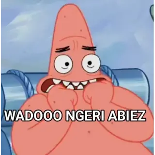 🏃 d41bf704 Patrick Star SpongeBob SquarePants WADOOO NGERI ABIEZ Dibujos animados, Patricio, Bob Esponja, Divertido, Meme whatsapp sticker