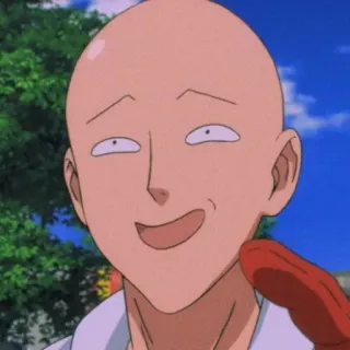 📎 2a550e75 Saitama One-Punch Man Saitama, One-Punch Man, anime, hero, bald, manga, funny, expression telegram sticker
