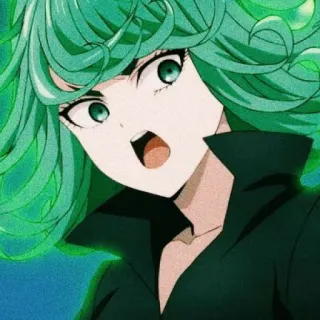 📎 41244911 Tatsumaki One-Punch Man Tatsumaki, One-Punch Man, anime, character, green hair, esper, hero telegram sticker
