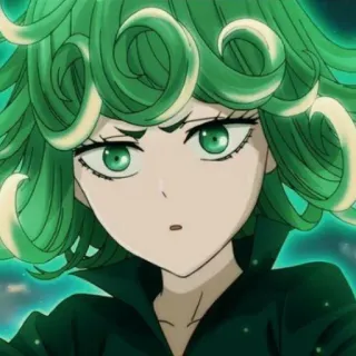 📎 556de5b8 Tatsumaki One-Punch Man Tatsumaki, One-Punch Man, anime, character, green hair, psychic telegram sticker